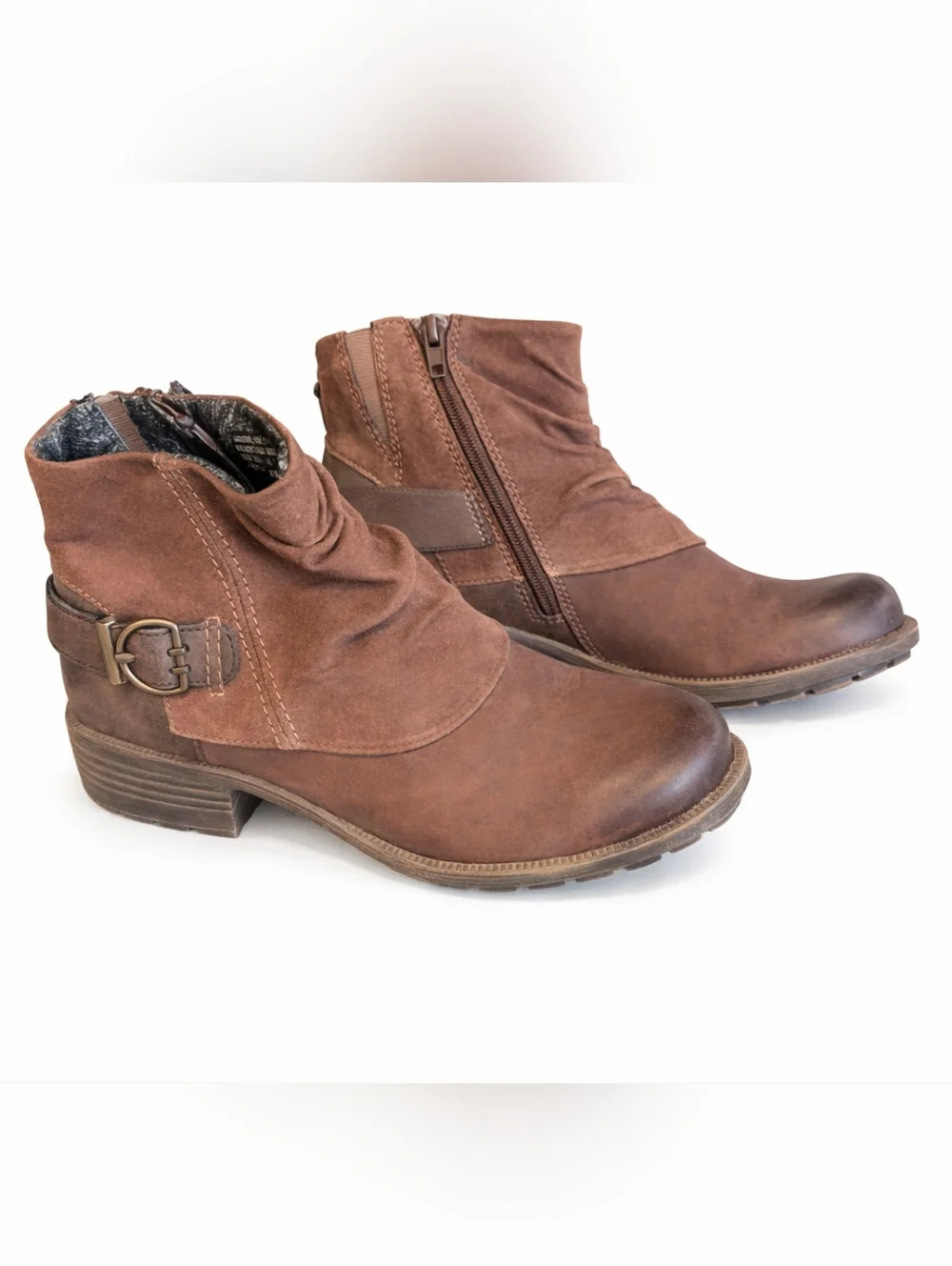 Earth Origins Chestnut Brown Suede Ankle Booties - Picture 1 of 8